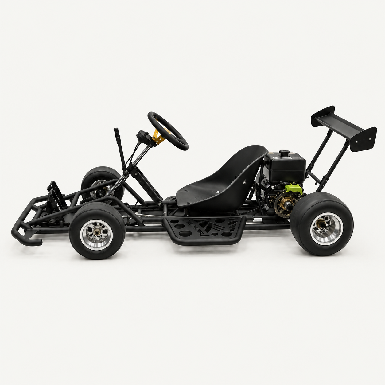 Black drift go-kart side profile